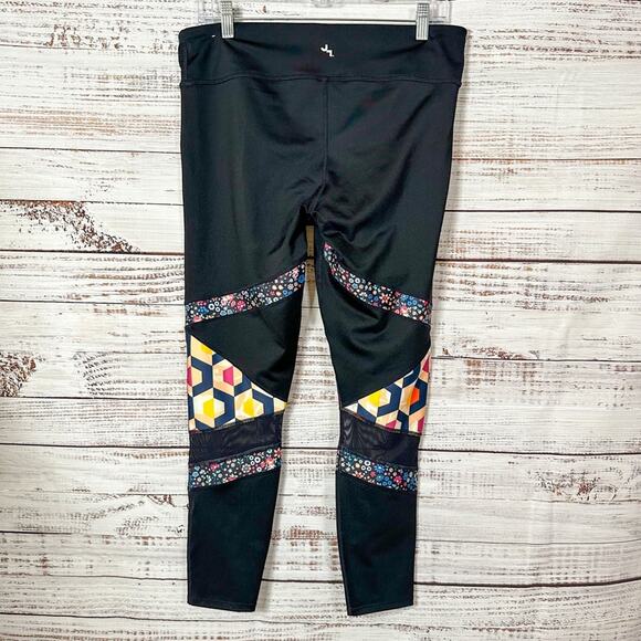 Joy Lab Women’s Black Geometric Floral Activewear Leggings, EUC, Size Large - Picture 8 of 10